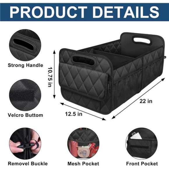 Car Trunk Organizer for SUV, Car Organizers and Storage with 6 Pocket, Car - Picture 4 of 7